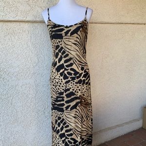 ⭐️HOST PICK⭐️ EUC Mamta Cheetah Print Maxi Dress w/Fringe